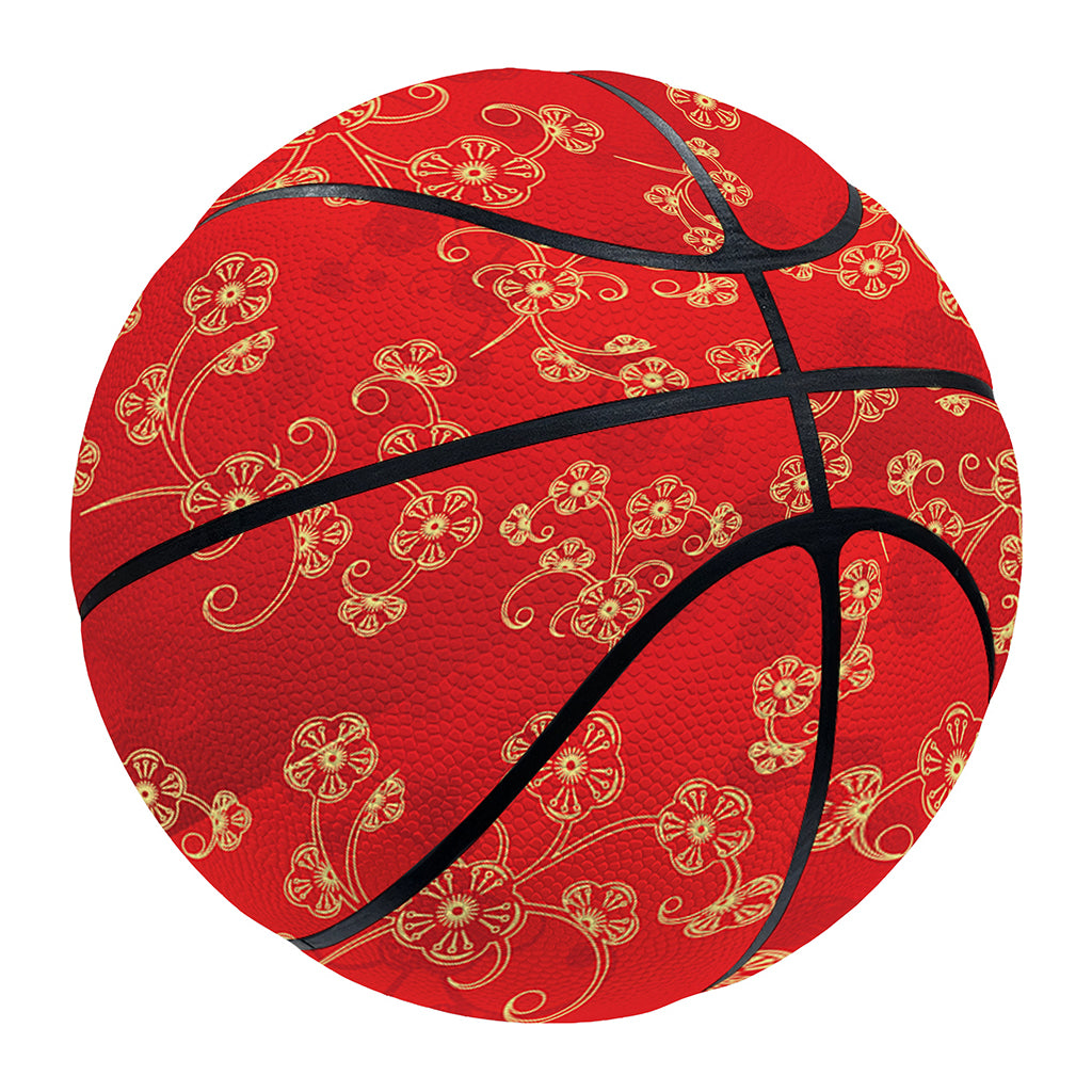 Chinese Cherry Blossom Pattern Print Basketball