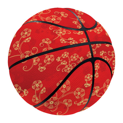 Chinese Cherry Blossom Pattern Print Basketball
