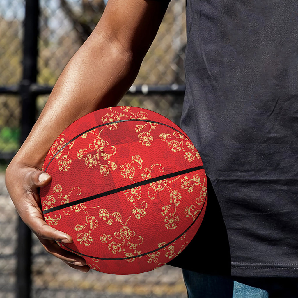 Chinese Cherry Blossom Pattern Print Basketball