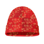 Chinese Cherry Blossom Pattern Print Beanie