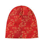 Chinese Cherry Blossom Pattern Print Beanie