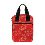 Chinese Cherry Blossom Pattern Print Bible Tote Bag