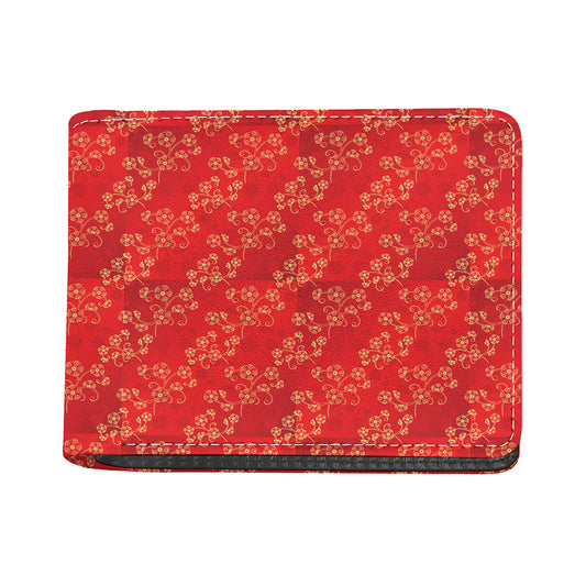 Chinese Cherry Blossom Pattern Print Bifold Wallet