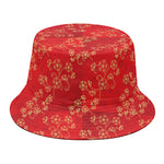 Chinese Cherry Blossom Pattern Print Bucket Hat