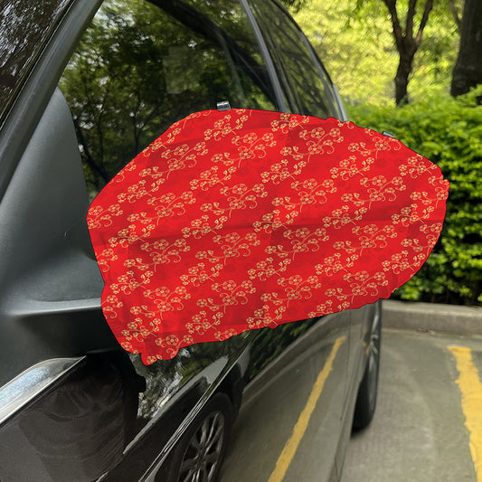 Chinese Cherry Blossom Pattern Print Car Side Mirror Covers