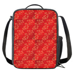 Chinese Cherry Blossom Pattern Print Crossbody Lunch Bag