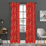 Chinese Cherry Blossom Pattern Print Curtain