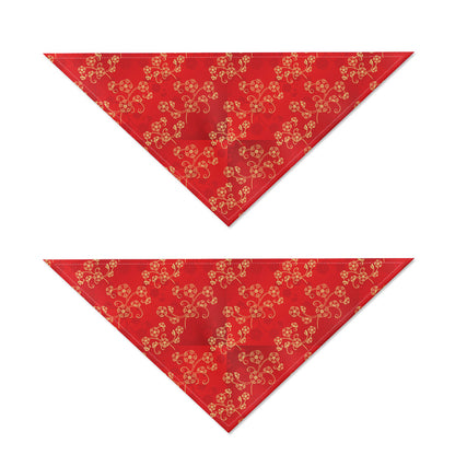 Chinese Cherry Blossom Pattern Print Dog Bandana