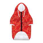 Chinese Cherry Blossom Pattern Print Dog Zip Up Hoodie
