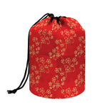 Chinese Cherry Blossom Pattern Print Drawstring Makeup Bag