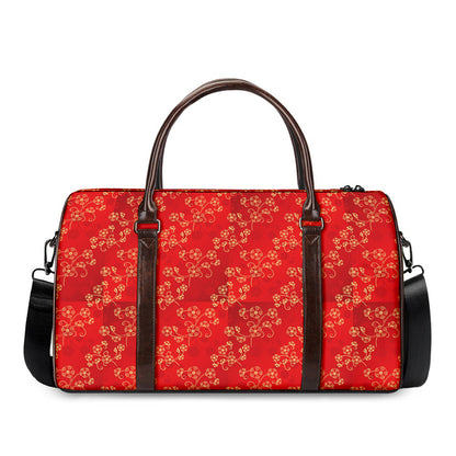 Chinese Cherry Blossom Pattern Print Duffle Bag