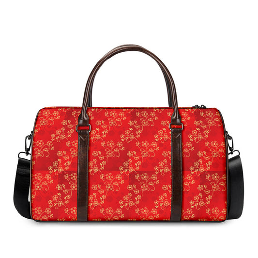 Chinese Cherry Blossom Pattern Print Duffle Bag