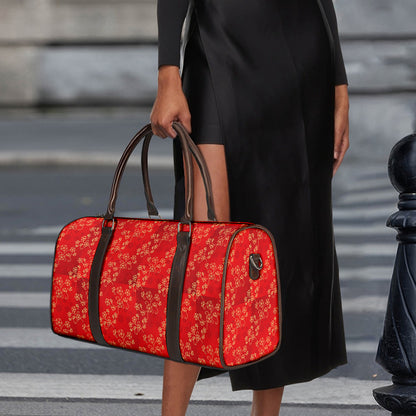 Chinese Cherry Blossom Pattern Print Duffle Bag