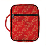 Chinese Cherry Blossom Pattern Print Front Pocket Bible Bag