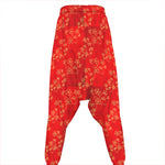 Chinese Cherry Blossom Pattern Print Hammer Pants