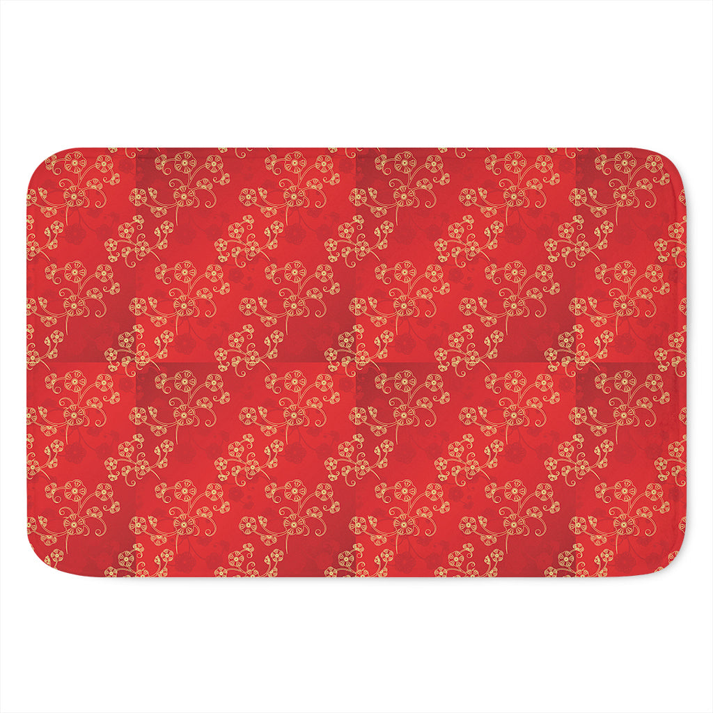Chinese Cherry Blossom Pattern Print Indoor Door Mat