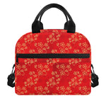 Chinese Cherry Blossom Pattern Print Insulated Lunch Bag