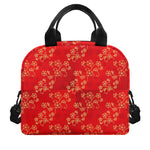 Chinese Cherry Blossom Pattern Print Insulated Lunch Bag