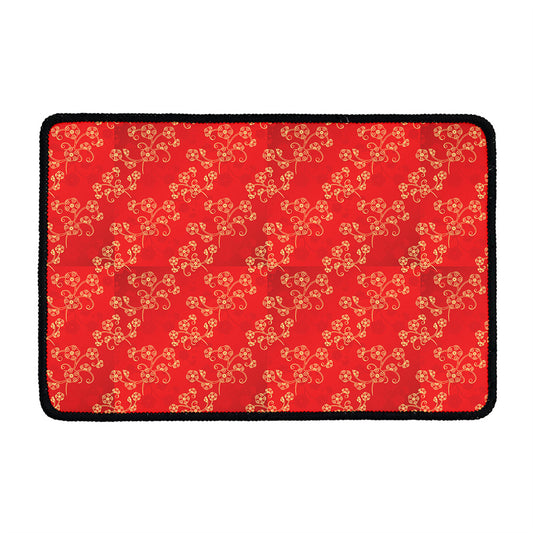 Chinese Cherry Blossom Pattern Print Kitchen Mat