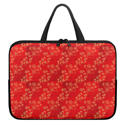 Chinese Cherry Blossom Pattern Print Laptop Sleeve With Handle
