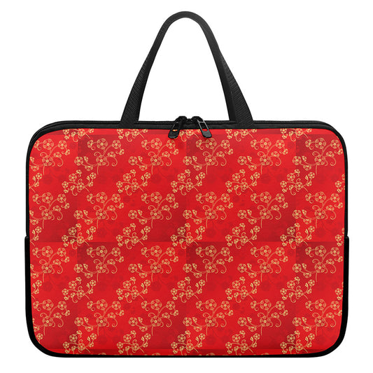 Chinese Cherry Blossom Pattern Print Laptop Sleeve With Handle