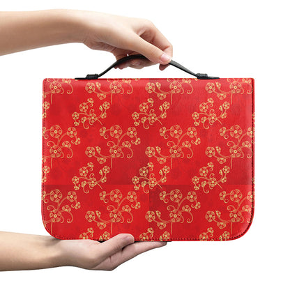 Chinese Cherry Blossom Pattern Print Leather Bible Cover