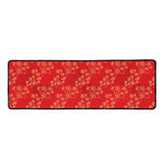 Chinese Cherry Blossom Pattern Print Long Kitchen Mat