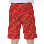 Chinese Cherry Blossom Pattern Print Men's Beach Shorts