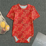 Chinese Cherry Blossom Pattern Print Men's Bodysuit