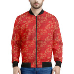 Chinese Cherry Blossom Pattern Print Men's Bomber Jacket