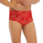 Chinese Cherry Blossom Pattern Print Men's Briefs