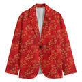 Chinese Cherry Blossom Pattern Print Men's Cotton Blazer