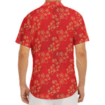 Chinese Cherry Blossom Pattern Print Men's Deep V-Neck Shirt