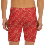 Chinese Cherry Blossom Pattern Print Men's Long Boxer Briefs