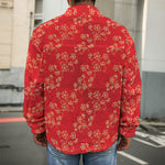 Chinese Cherry Blossom Pattern Print Men's Shirt Jacket