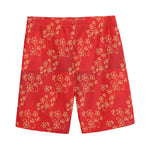 Chinese Cherry Blossom Pattern Print Men's Sports Shorts