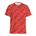 Chinese Cherry Blossom Pattern Print Men's Athletic T-Shirt