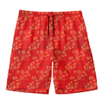 Chinese Cherry Blossom Pattern Print Men's Swim Trunks