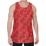 Chinese Cherry Blossom Pattern Print Men's Velvet Tank Top