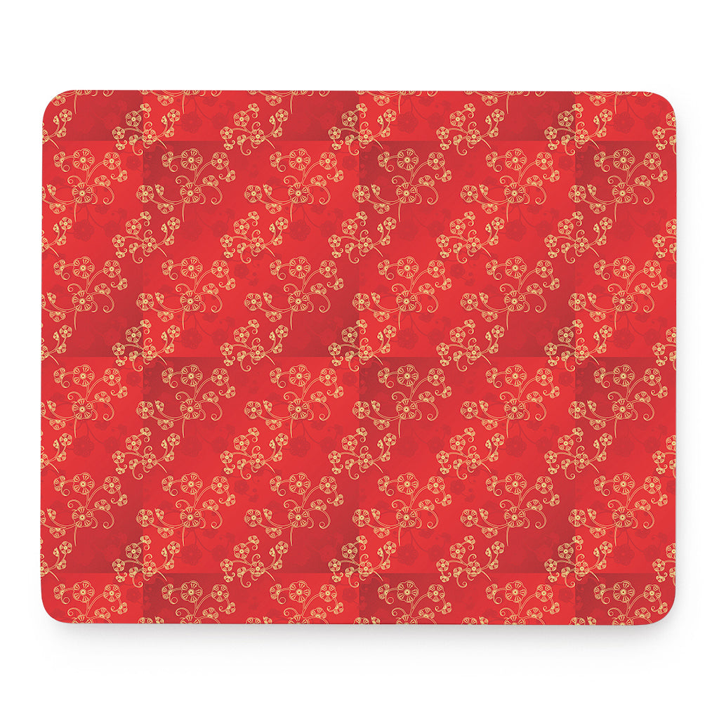 Chinese Cherry Blossom Pattern Print Mouse Pad