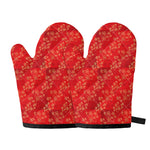 Chinese Cherry Blossom Pattern Print Oven Mitts