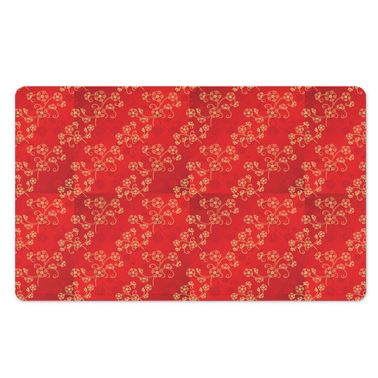 Chinese Cherry Blossom Pattern Print Polyester Doormat