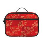 Chinese Cherry Blossom Pattern Print Portable Lunch Bag