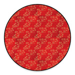 Chinese Cherry Blossom Pattern Print Round Floor Mat