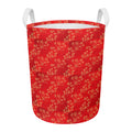 Chinese Cherry Blossom Pattern Print Round Laundry Basket