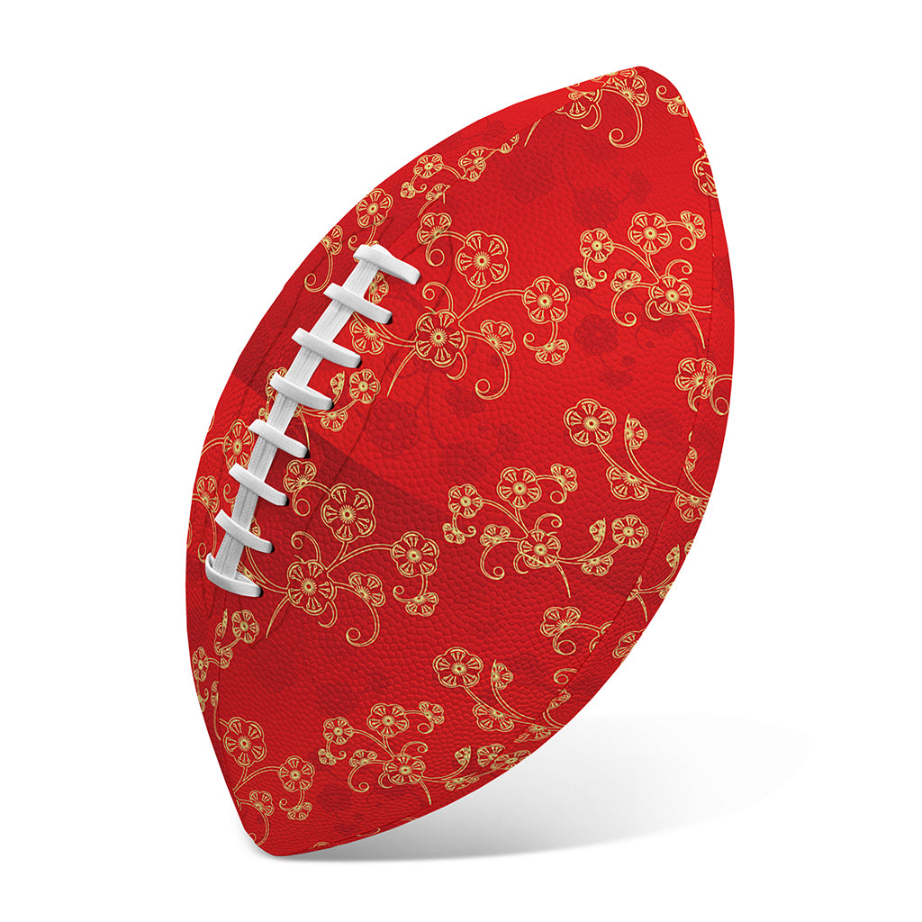 Chinese Cherry Blossom Pattern Print Rugby Ball