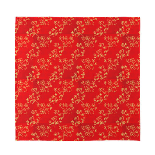 Chinese Cherry Blossom Pattern Print Silk Bandana
