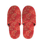 Chinese Cherry Blossom Pattern Print Slippers