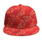 Chinese Cherry Blossom Pattern Print Snapback Cap