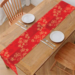 Chinese Cherry Blossom Pattern Print Table Runner